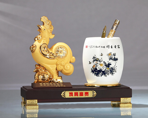 雞鳴富貴文具臺(tái)