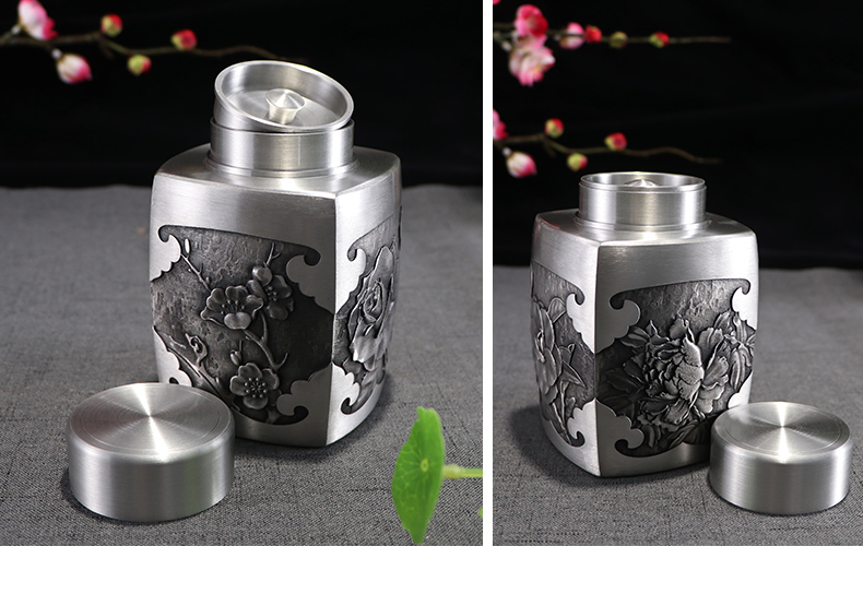 錫茶葉罐 鳥語(yǔ)花香