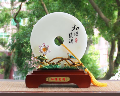 和諧圓滿(mǎn)琺瑯彩平安扣